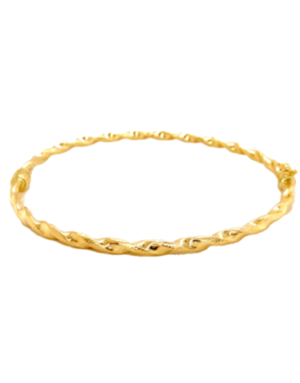 10ct Yellow Gold Twist Hinged Bangle- 788753