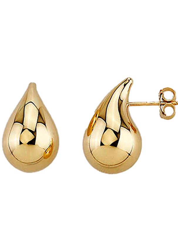 10ct Yellow Gold Tear Drop Stud Earring-  789260