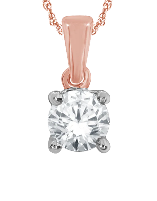 10ct Rose Gold Solitaire Diamond Pendant - 770889