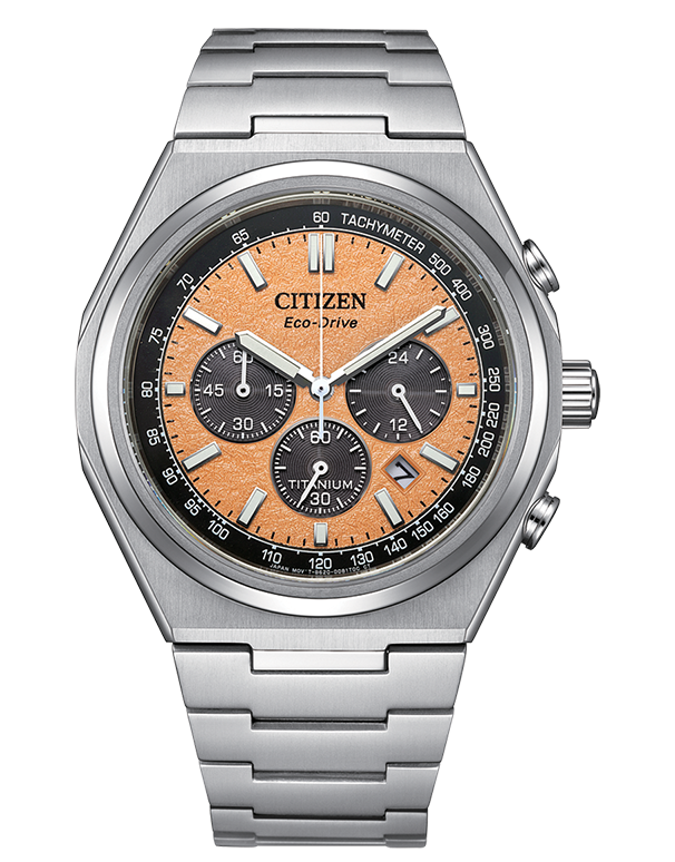 Citizen - Eco-Drive Zenshin Super Titanium Chronograph Orange Dial 42mm - CA4610-85Z - 789671