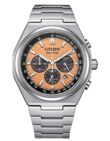 Citizen - Eco-Drive Zenshin Super Titanium Chronograph Orange Dial 42mm - CA4610-85Z - 789671