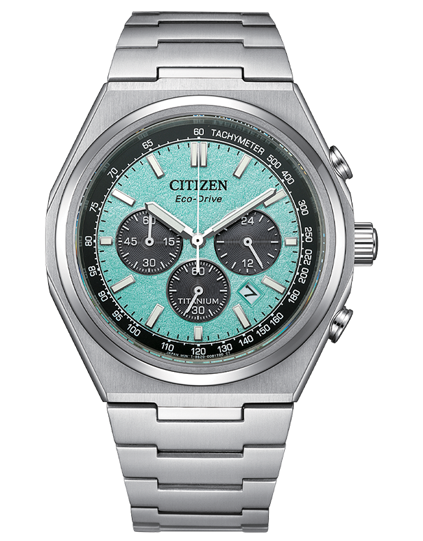 Citizen - Eco-Drive Zenshin Super Titanium Chronograph Turquoise Dial 42mm - CA4610-85M - 789670
