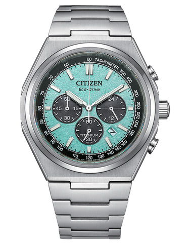 Citizen - Eco-Drive Zenshin Super Titanium Chronograph Turquoise Dial 42mm - CA4610-85M - 789670