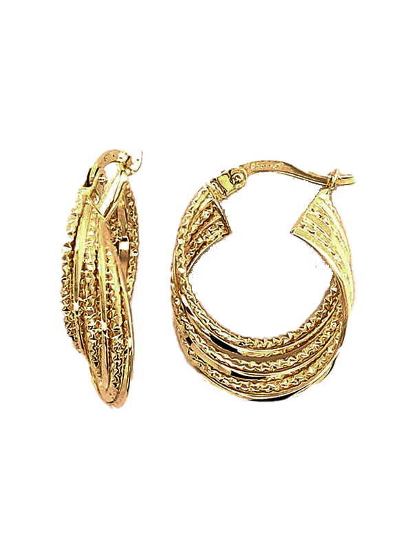 10ct Yellow Gold Hoop Earrings- 789266