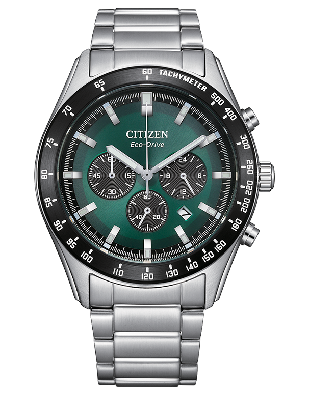 Citizen - Eco-Drive Steel Chrono Green Dial 43mm - CA4674-58X - 789678
