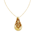 Gold Necklace- 10ct Yellow Gold Teardrop Pendant on a 10ct 45cm Chain- 789274
