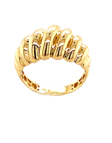 10ct Yellow Gold Ladies Croissant Dome Style Ring- 787089