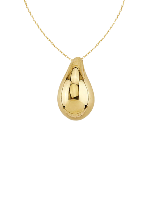 Gold Necklace- 10ct Yellow Gold Teardrop Pendant on a 10ct 45cm Chain- 789274