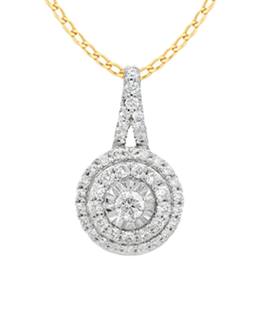 10ct Yellow Gold Diamond Set Pendant- 789212
