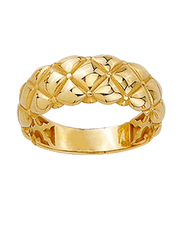 10ct Yellow Gold Ladies Quilted Style Ring - 789273