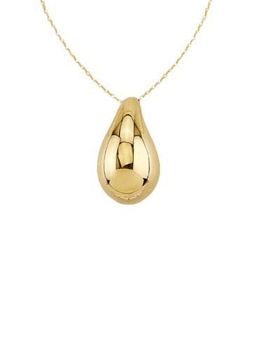 Gold Necklace- 10ct Yellow Gold Teardrop Pendant on a 10ct 45cm Chain- 789274