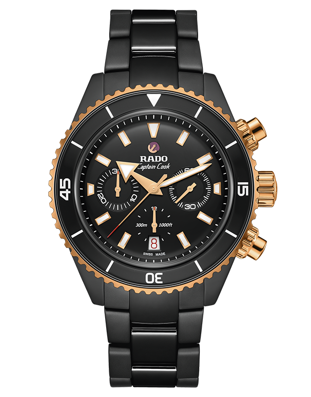 Rado - Captain Cook Auto Chrono Black Ceramic 43MM - R32190153- 790225