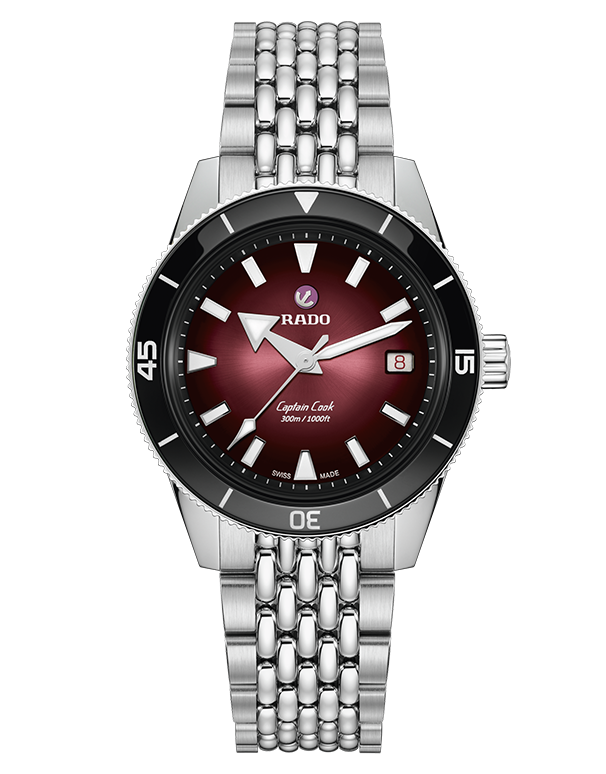 Rado - Captain Cook Auto Burgundy Black Dial Steel 39MM - R32223408- 790254