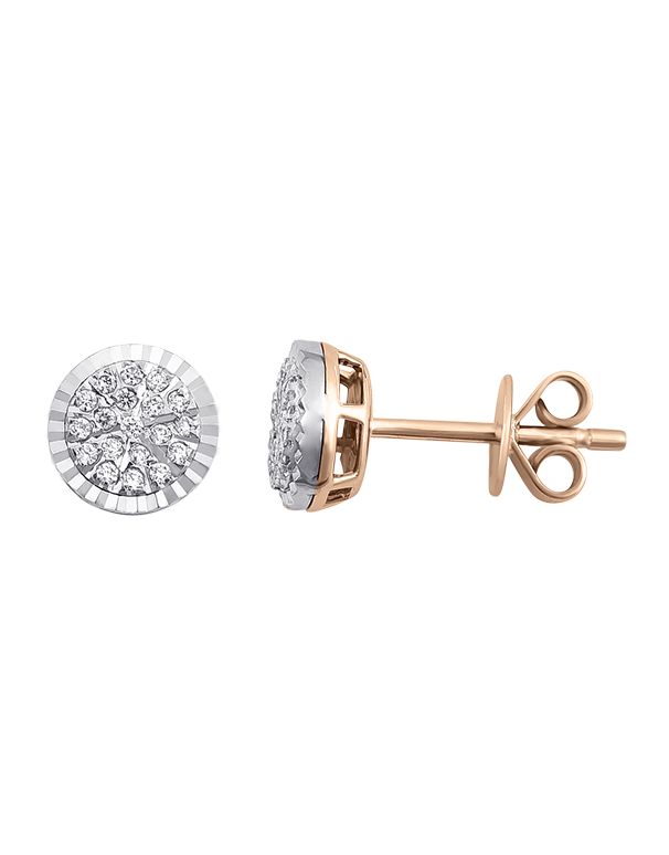 Diamond Earrings - 10ct Yellow Gold Diamond Set Stud Earrings - 784046