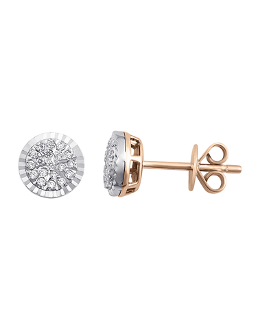 Diamond Earrings - 10ct Yellow Gold Diamond Set Stud Earrings - 784046