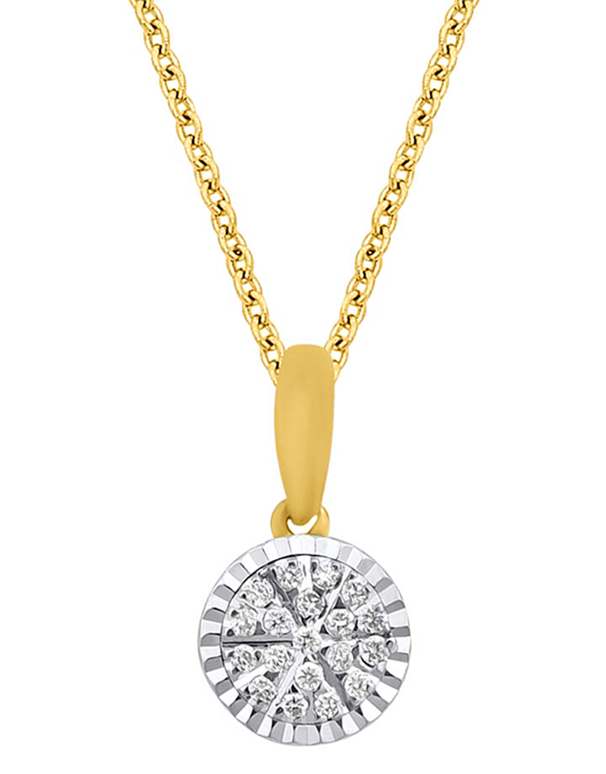 Diamond Pendant - 10ct Yellow Gold Diamond Set Pendant - 784047