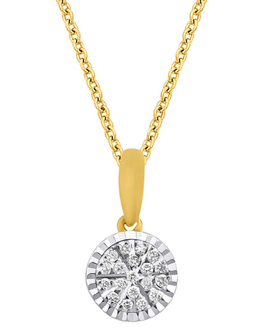 Diamond Pendant - 10ct Yellow Gold Diamond Set Pendant - 784047