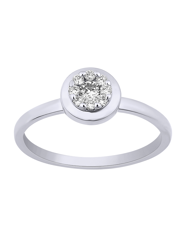Diamond Ring - 10ct White Gold Diamond Set Ring - 784037