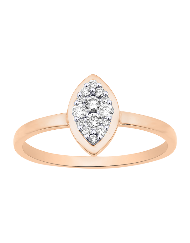 Diamond Ring - 10ct Yellow Gold Diamond Set Marquise Shape Ring - 784040