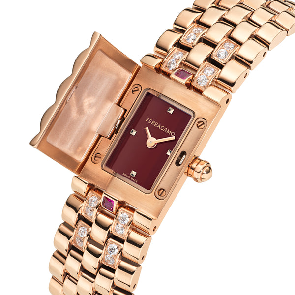 Ferragamo Precious Secret Quartz Ruby and Diamond Set SFSB0
