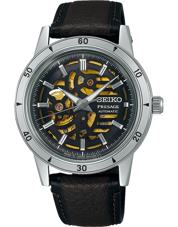 Seiko - Presage Mens Automatic 50m - Syle 60's Skeleton Dial - SSA461J - 789695