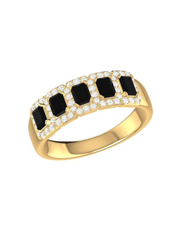 Sapphire Ring - 10ct Yellow Gold Sapphire & Diamond Ring - 788238