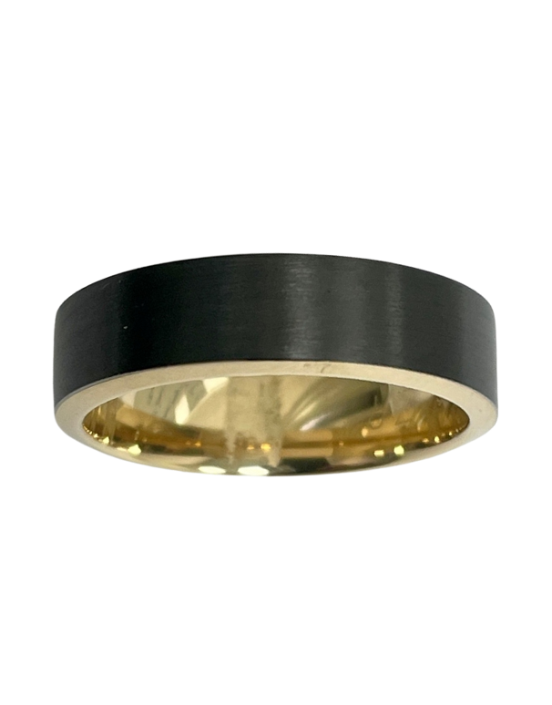 Ziro - Men's Zirconium & 9ct Yellow Gold Ring - 786034