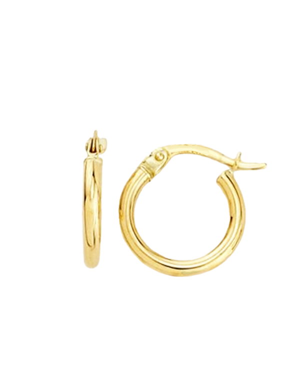 Gold Earrings - 10ct Yellow Gold Round Hoop Earrings - 781323