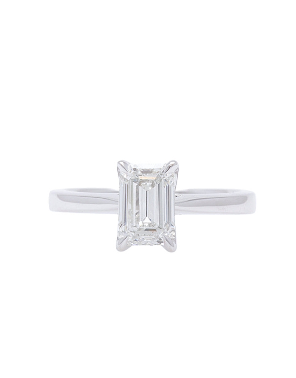 Diamond Ring - 1.50 carat Lab Grown Emerald Cut Diamond Ring in 18ct White Gold - 785717