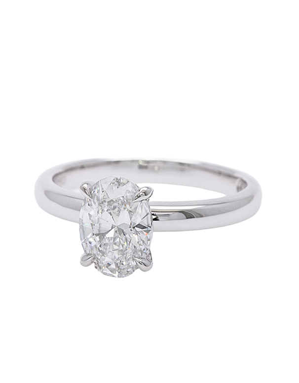 Diamond Ring - 1.53 carat Lab Grown Oval Diamond Ring in 18ct White Gold - 785724