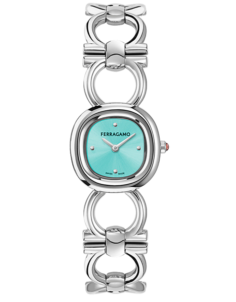 Ferragamo - Double Gancini Quartz Light Blue Dial Steel 25mm