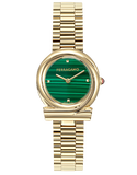 Ferragamo - Gancini Twist Quartz Malachite Dial Gold 28mm- SFVB00724 - 790007