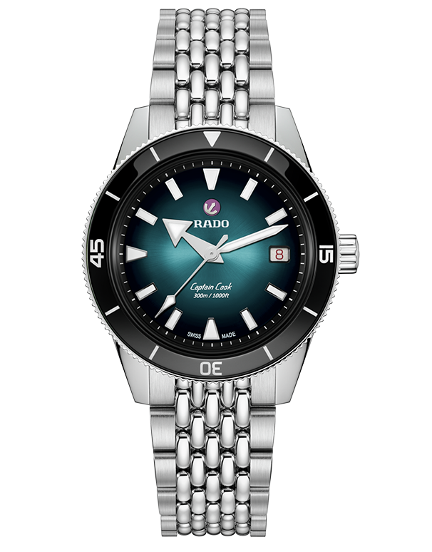 Rado - Captain Cook Auto Black To Turquoise Dial Steel 39mm - R32223213 - 790073