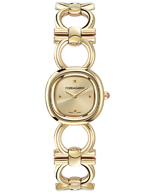Ferragamo - Double Gancini Quartz Gold Dial Gold 25mm - SFZA00224 - 790001