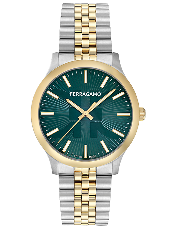 Ferragamo - Duo Quartz Green Dial 2T Steel 40mm - SFTV00225 - 790019