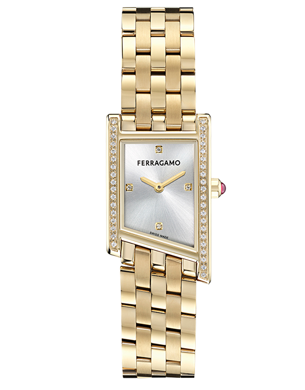 Ferragamo - Asymetrique Quartz Silver Dial 42 x Diamond 22 36mm - SFYT00525 - 790167