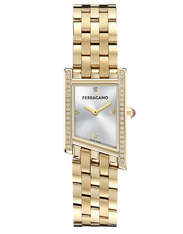 Ferragamo - Asymetrique Quartz Silver Dial 42 x Diamond 22 36mm - SFYT00525 - 790167