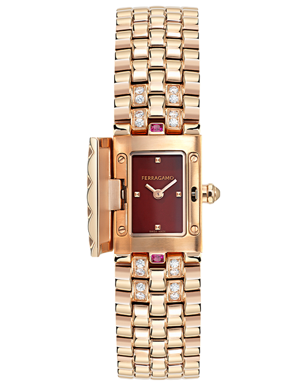 Ferragamo - Precious Secret Quartz Ruby and Diamond Set 18.5mm - SFSB00324 - 790118