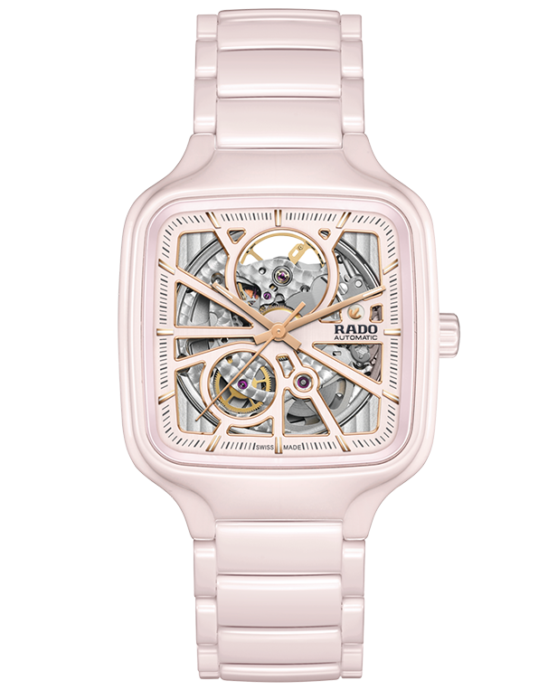 Rado - True Square Auto Open Heart Pink Ceramic 38mm - R27123012 - 790070