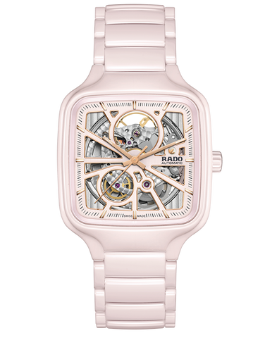 Rado - True Square Auto Open Heart Pink Ceramic 38mm - R27123012 - 790070