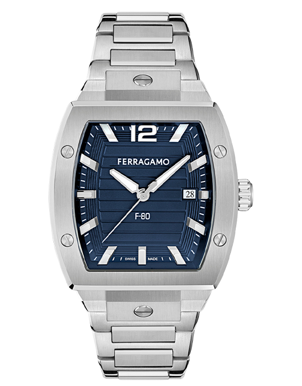 Ferragamo - F-80 Tonneau Blue Dial Steel 41.8mm - SFT800525 - 790013