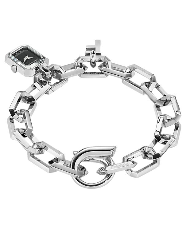 Ferragamo - Charm Quartz Black Dial Steel 16 x 21mm - SFTQ00125 - 790002