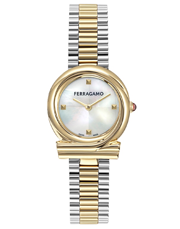 Ferragamo - Gancini Twist Quartz Mop Dial 2T Steel 28mm - SFVB01225 - 790006