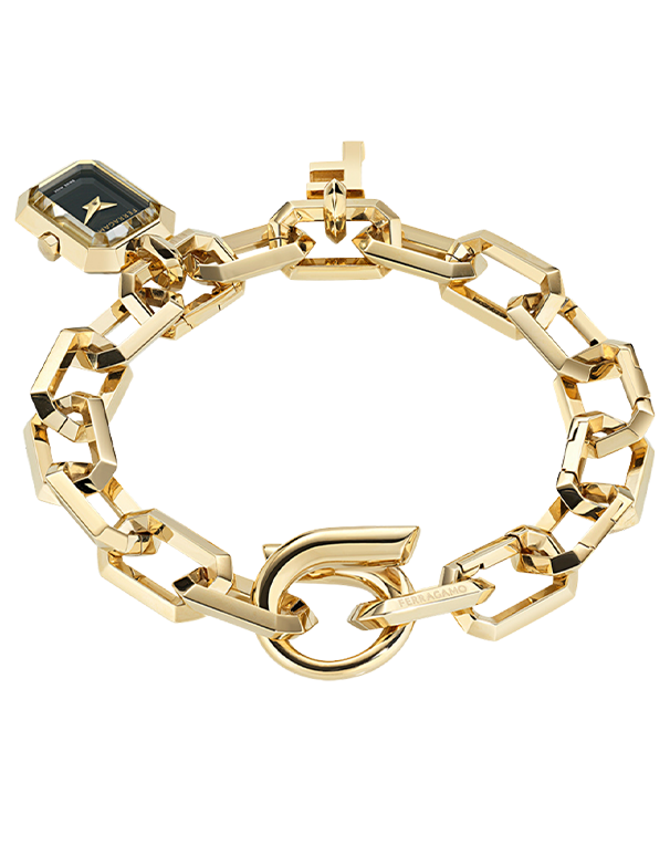 Ferragamo - Charm Quartz Black Dial Gold 16 x 21mm - SFTQ00225 - 790003