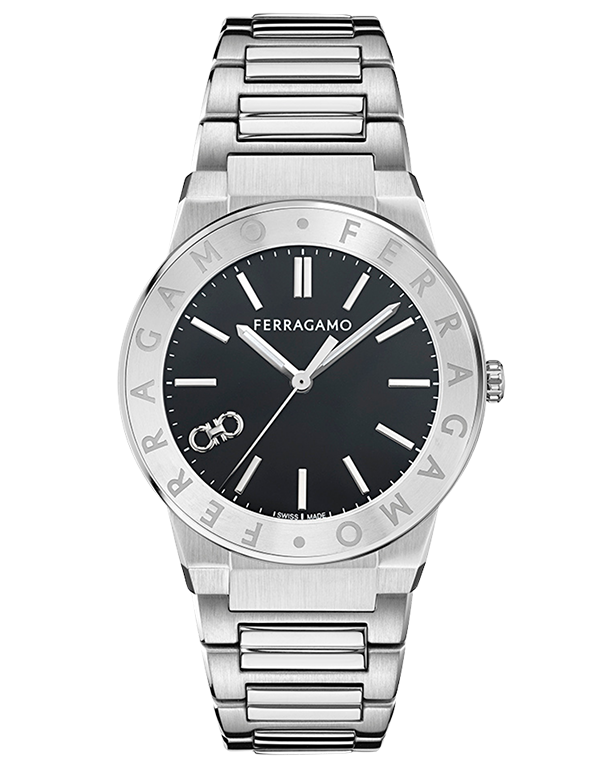 Ferragamo - Sapphire Logo Quartz Black Dial Steel 41mm - SFNT00425 - 790029