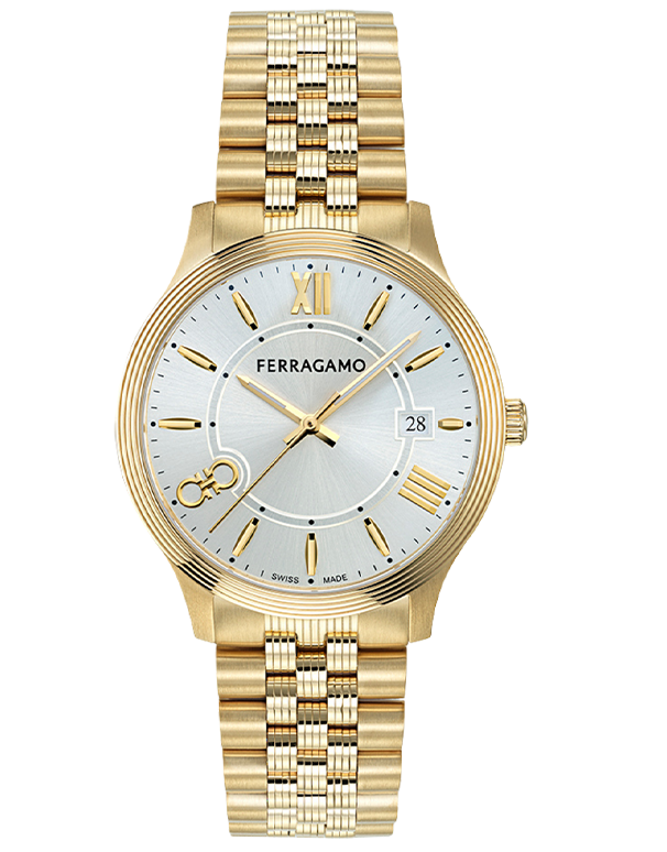 Ferragamo - Duo Quartz Silver Dial Gold 40mm - SFTB00524 - 790020