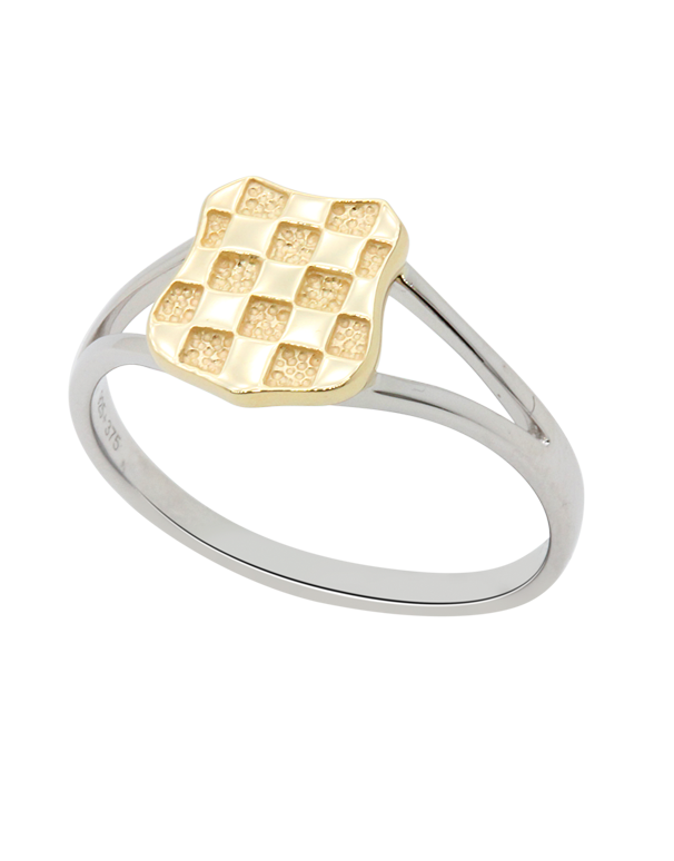 Gold Ring - 9ct Yellow Gold and Sterling Silver Croatian Ring - 709298