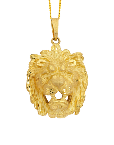 Men's Pendant - 10ct Yellow Gold Lion's Head Pendant - 781321