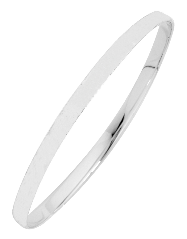 Silver Bangle - Sterling Silver 4mm Solid Bangle - 741762 - Salera's
