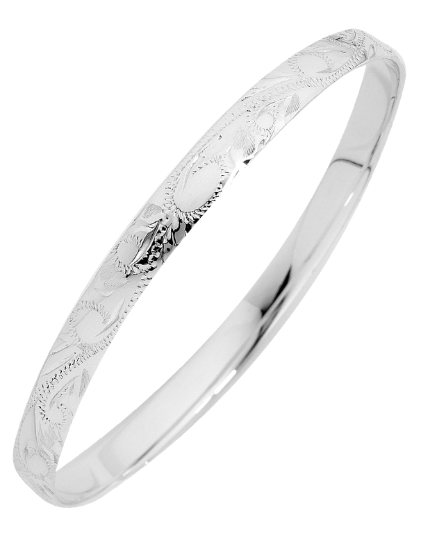 Silver Bangle - Sterling Silver 4mm Solid Bangle - 741764 - Salera's